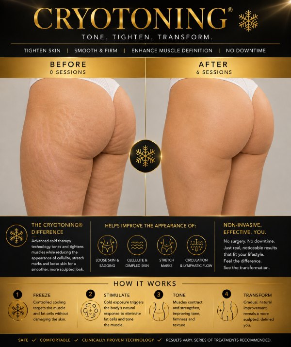 Cryotoning Before and After in Northridge, Los Angeles, CA Cryotoning Before and After in Northridge, Los Angeles, CA